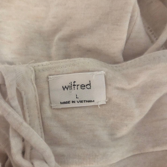 Wilfred Gold Camel Open-Back Dreamweaver Dress Size Large Relux Jersey with Slit - Picture 8 of 9